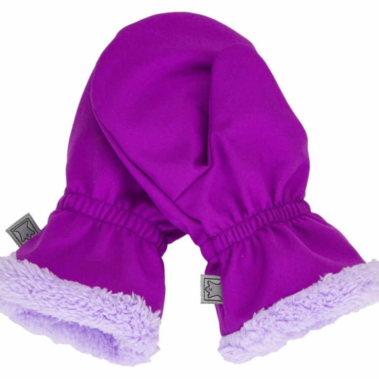 Dětské softshellové rukavice FANTOM s kožíškem zimní fialové