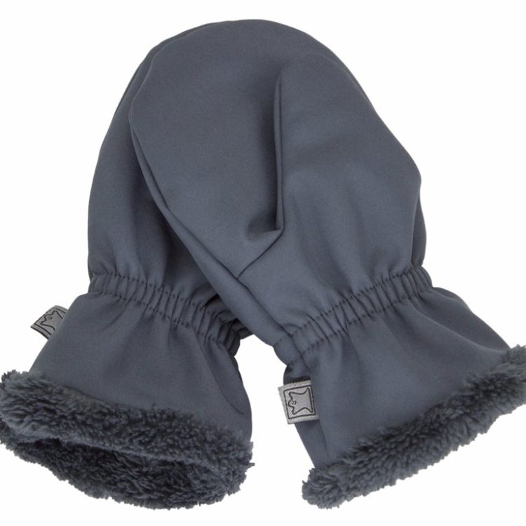 Dětské softshellové rukavice FANTOM s kožíškem zimní šedé