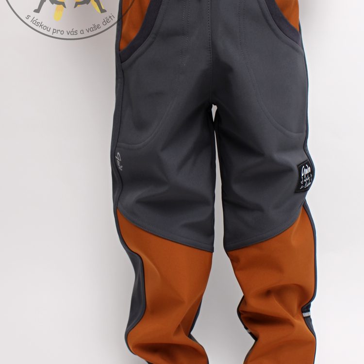 Šedo/hnědé softshellové kalhoty GUDO