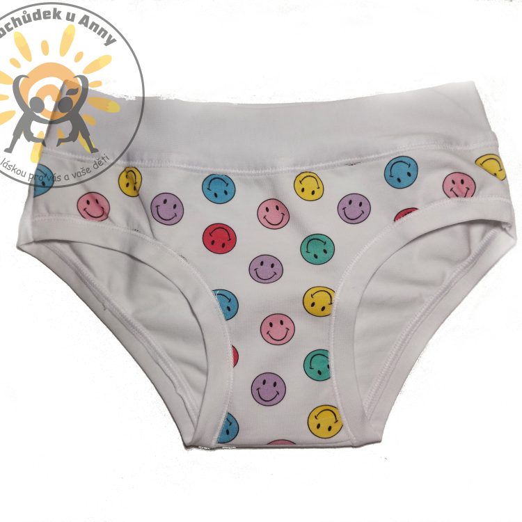 Kalhotky EMY smajlík bílí