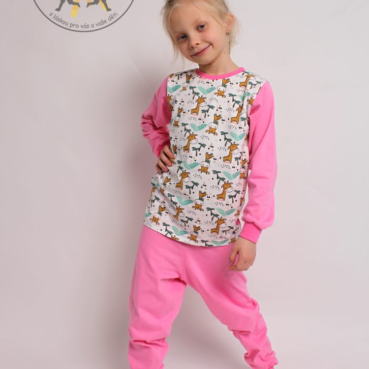 Pyžamo žirafa růžové GUDO