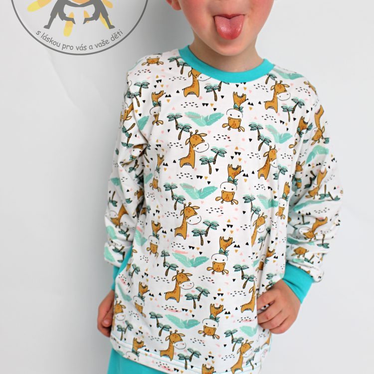 Pyžamo žirafa modré GUDO