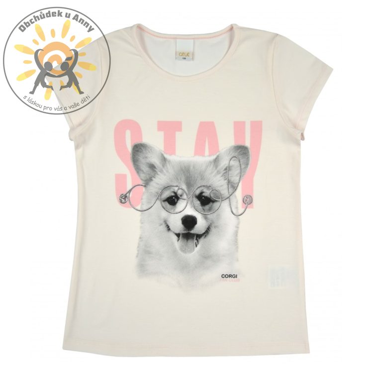 Tričko PES A BRÝLE sv.růžové ATUT