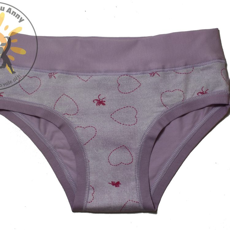 Kalhotky EMY BIMBA srdce fialové