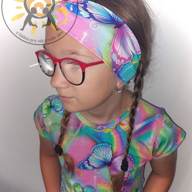 Crop top motýl duha GUDO