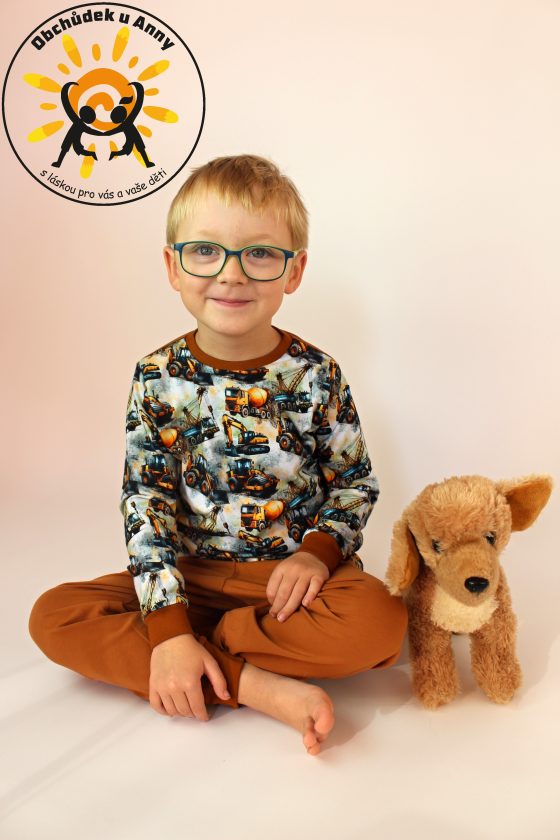 Dětské pyžamo GUDO stavební stroje